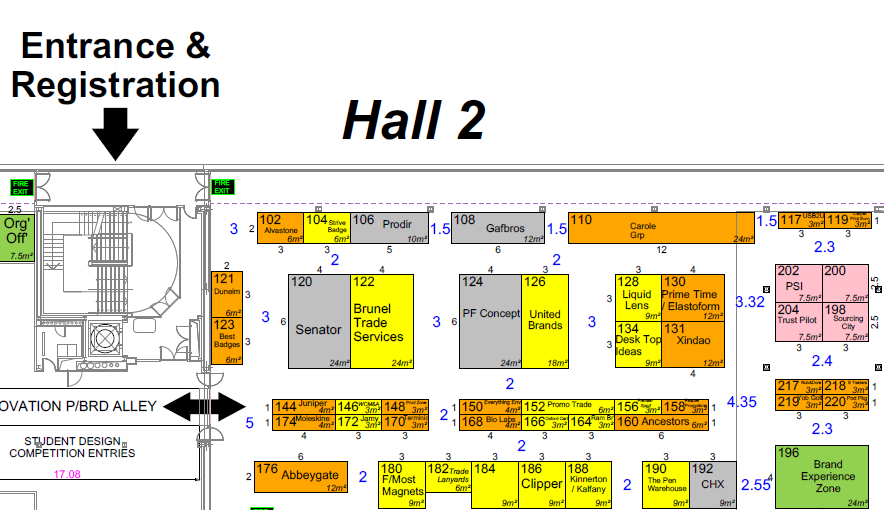 Example of an exhibition floor plan